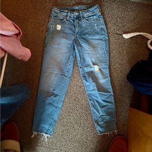 Old Navy Light Blue Distressed Ankle Jeans